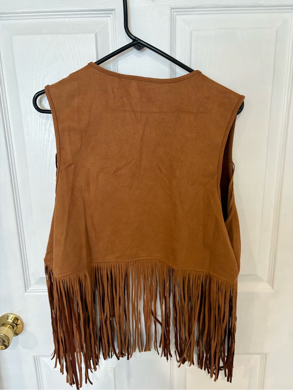 Men's Brown Suede Fringe Leather Jacket - Picture 3 of 5